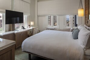 Premier Corner King Bed CitySide View | Premium bedding, pillowtop beds, in-room safe, individually decorated - The Sofia Hotel (San Diego)