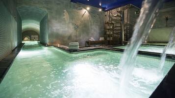 Hot tub, body treatments, sports massages, body wraps, body scrubs
