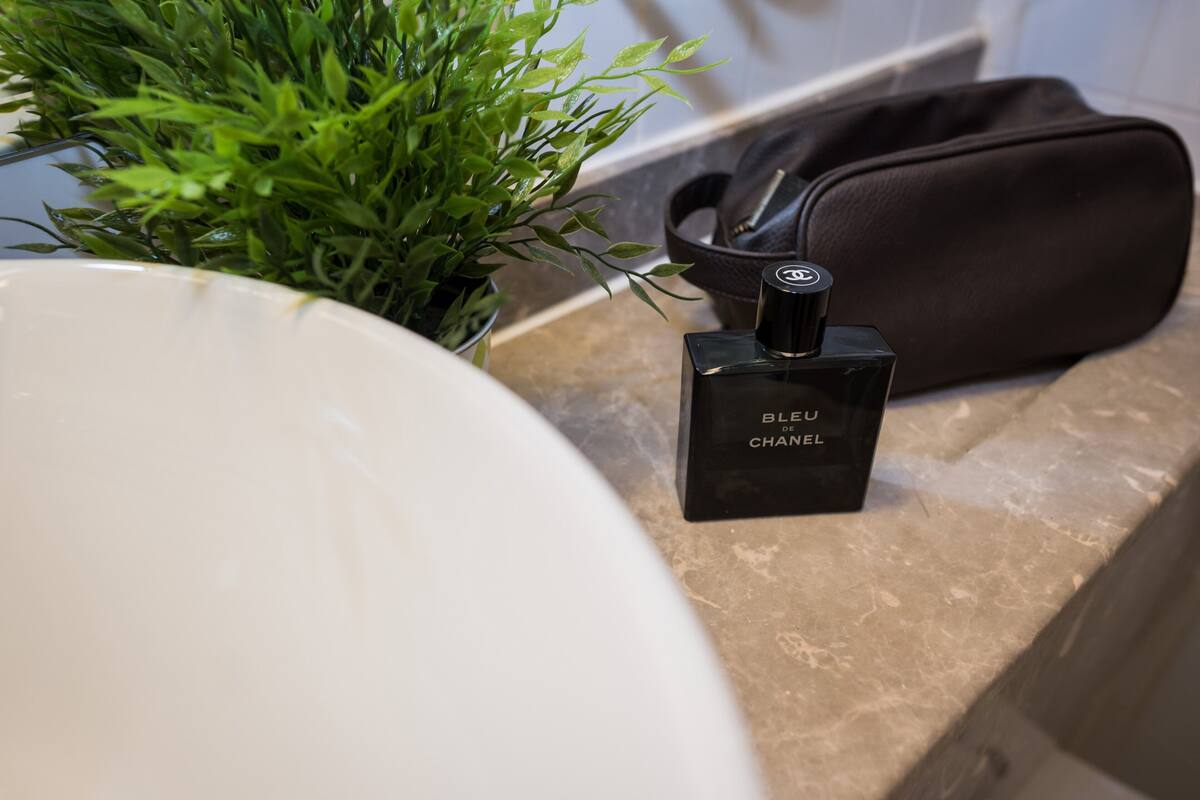 free toiletries, hair dryer, towels