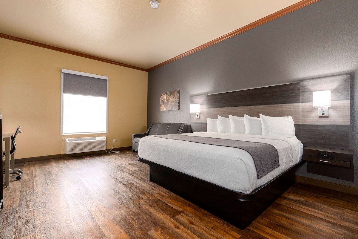 Habitación estándar, 1 cama de matrimonio grande, accesible para personas con discapacidad | Escritorio y espacio para trabajar con un portátil