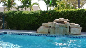 2 outdoor pools, open 9:00 AM to 7:00 PM, pool umbrellas, pool loungers