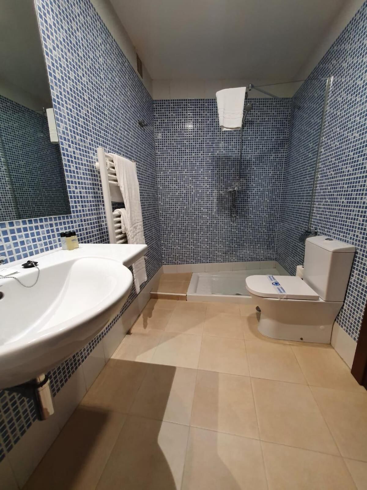 free toiletries, hair dryer, towels