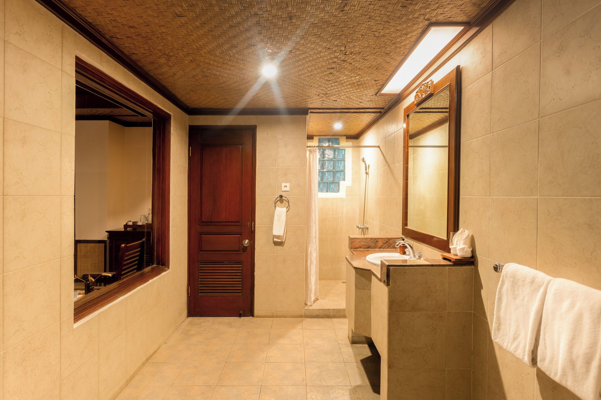 superior villa, 2 bedrooms, garden area | bathroom | separate bathtub and shower, deep-soaking bathtub, rainfall showerhead