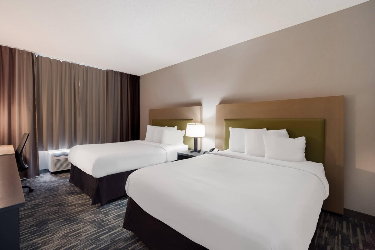 Room, 2 Queen Beds, Non Smoking | Premium bedding, down duvets, desk, laptop workspace
