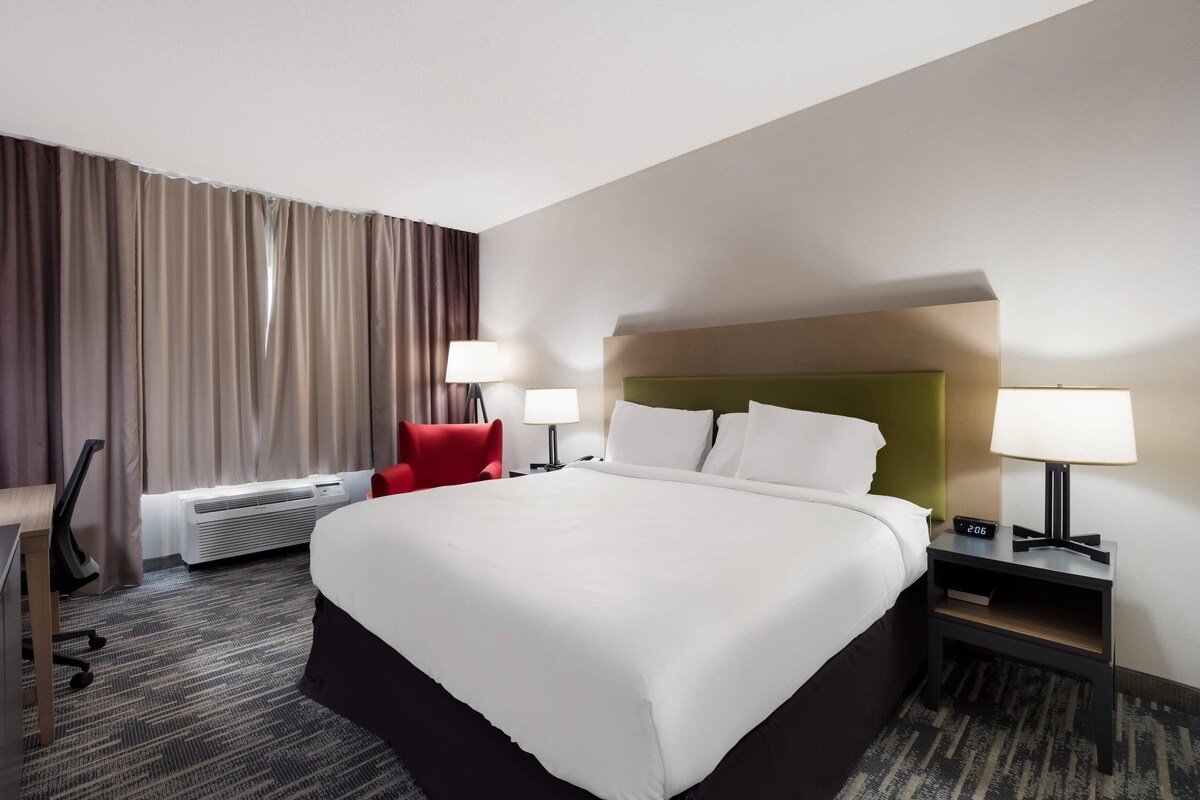 Room, 1 King Bed, Accessible, Non Smoking | Premium bedding, down duvets, desk, laptop workspace