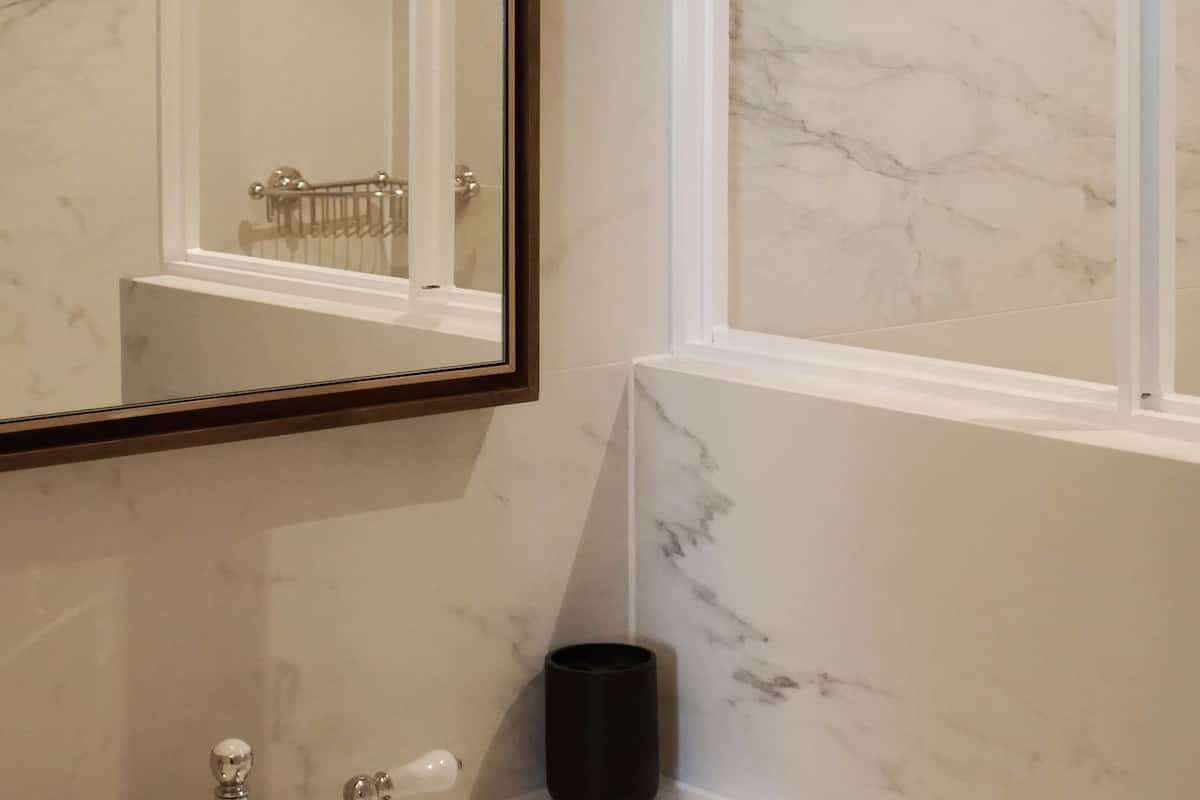 shower, rainfall showerhead, designer toiletries, hair dryer