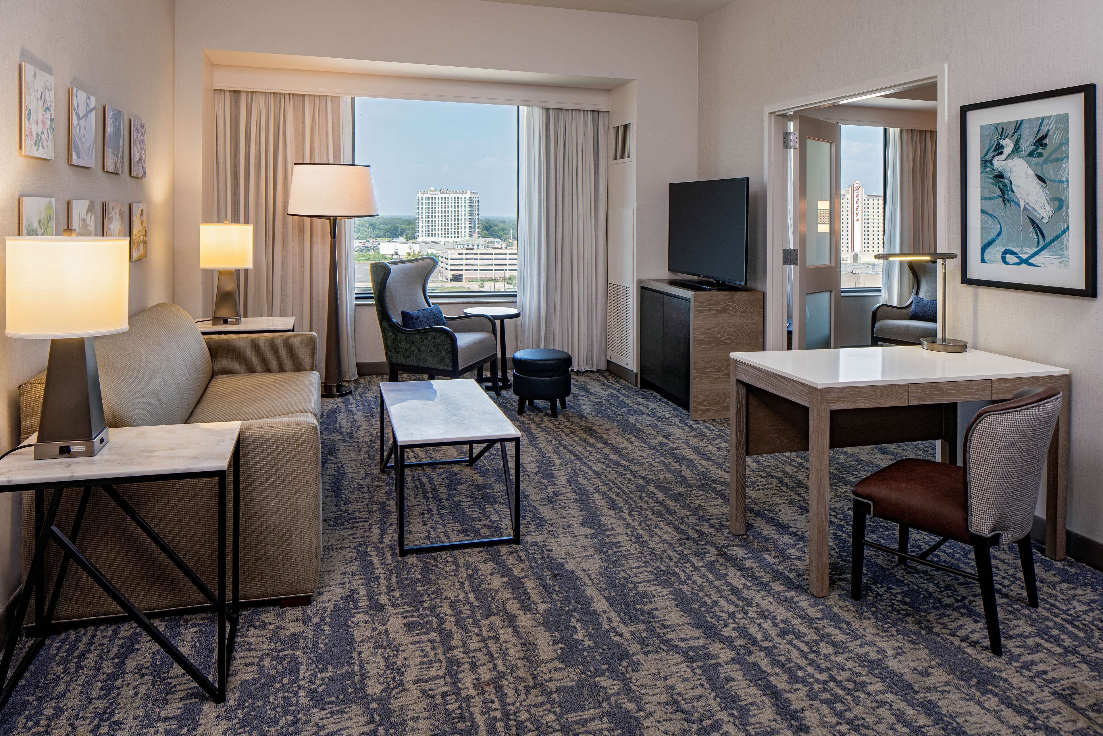 suite, 1 bedroom, accessible (hearing) | living area | flat-screen tv, pay films