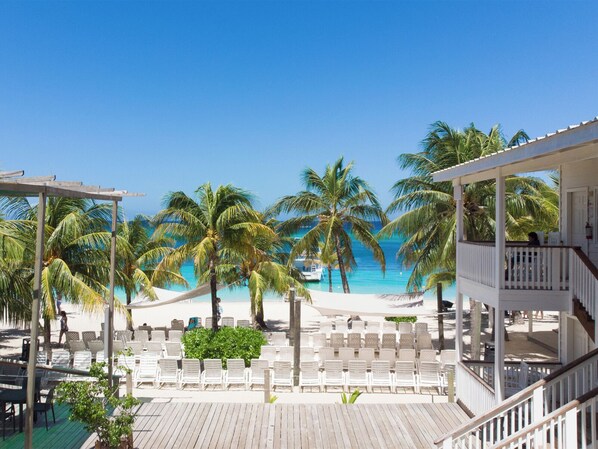 On the beach, white sand, snorkeling, beach volleyball