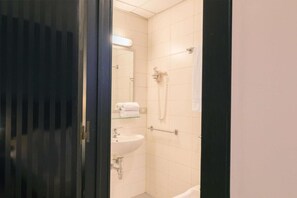 Shower, free toiletries, hair dryer, bidet