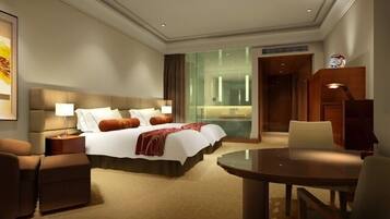 Deluxe Room, 2 Single Beds | Living area | 32-inch plasma TV with satellite channels, TV, pay films