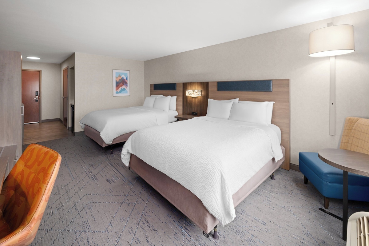 Standard Room, 2 Queen Beds | In-room safe, desk, laptop workspace, blackout curtains