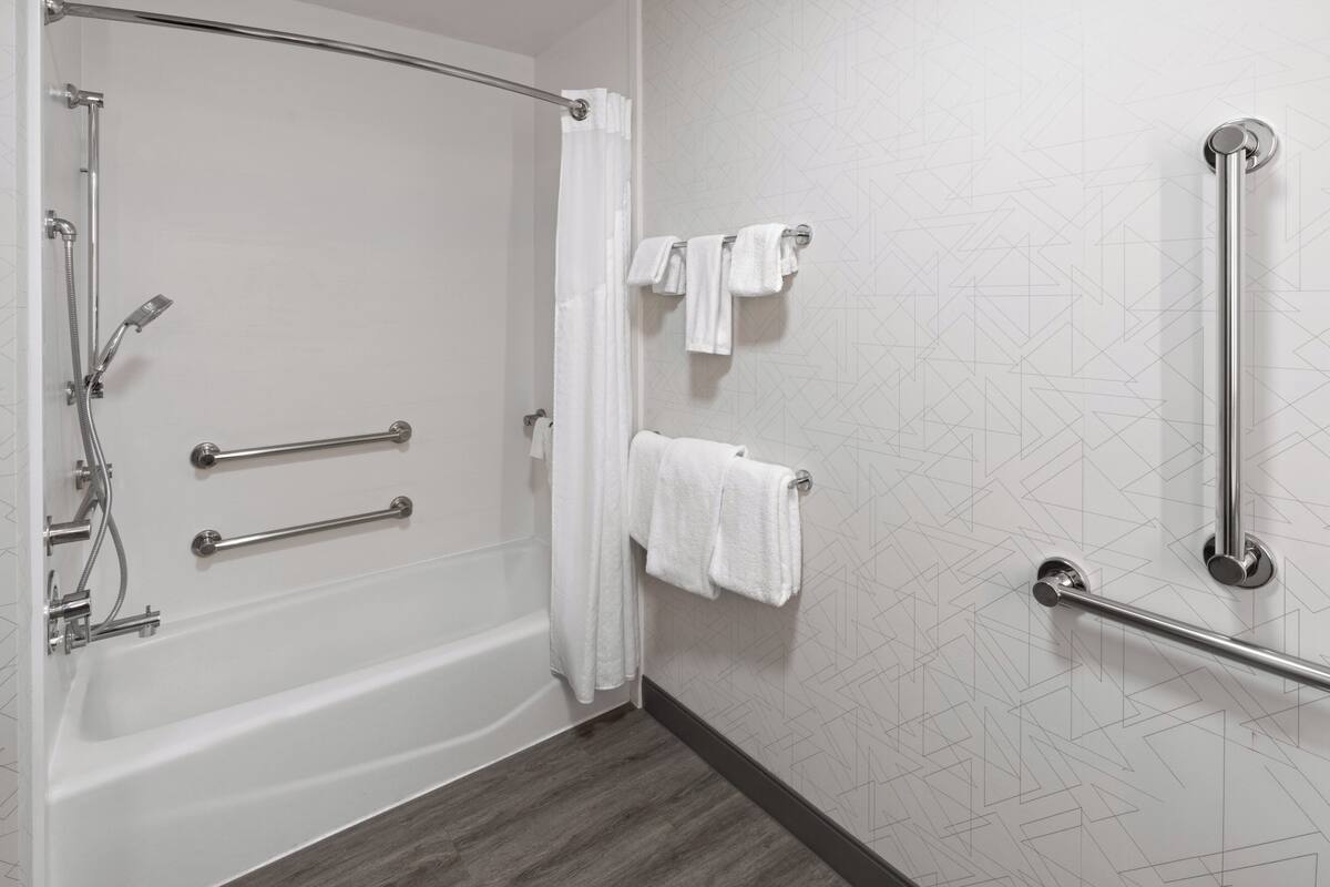 In-room safe, desk, laptop workspace, blackout drapes