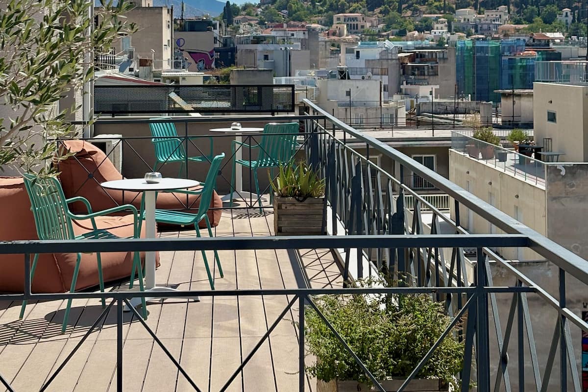 Camera con letto matrimoniale o 2 letti singoli (Acropolis View) | Vista dalla camera