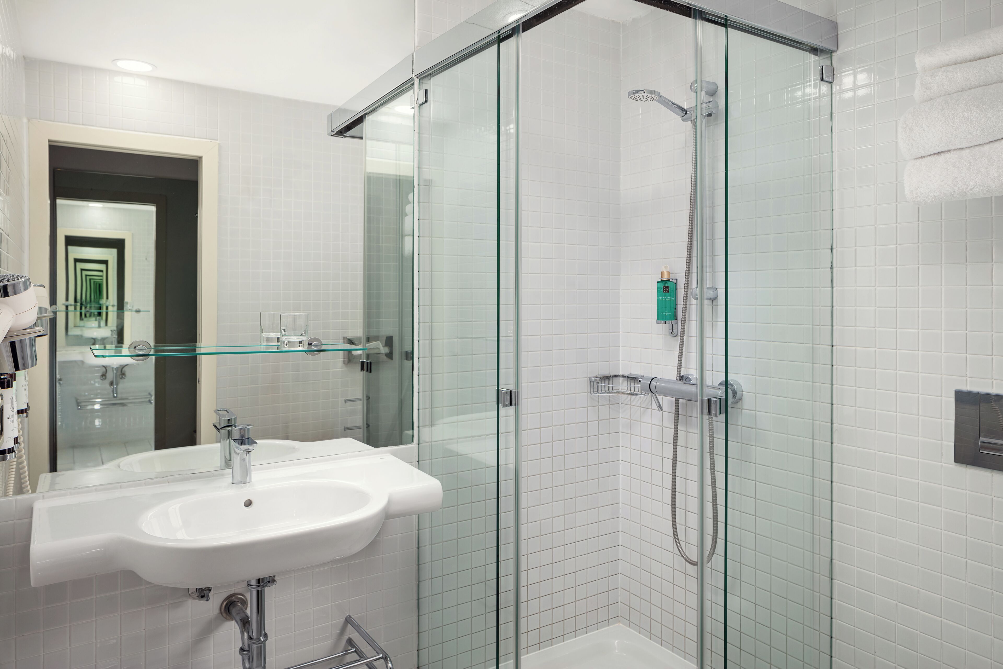 superior double or twin room (old town view) | bathroom shower
