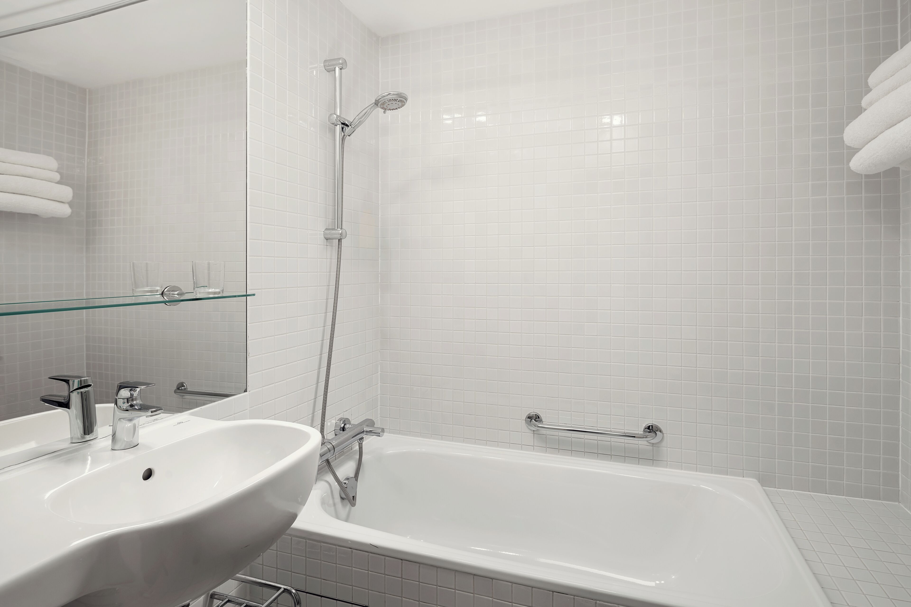 free toiletries, hair dryer, towels