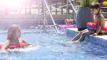 Outdoor pool, open 8:00 AM to 9:00 PM, pool umbrellas, sun loungers