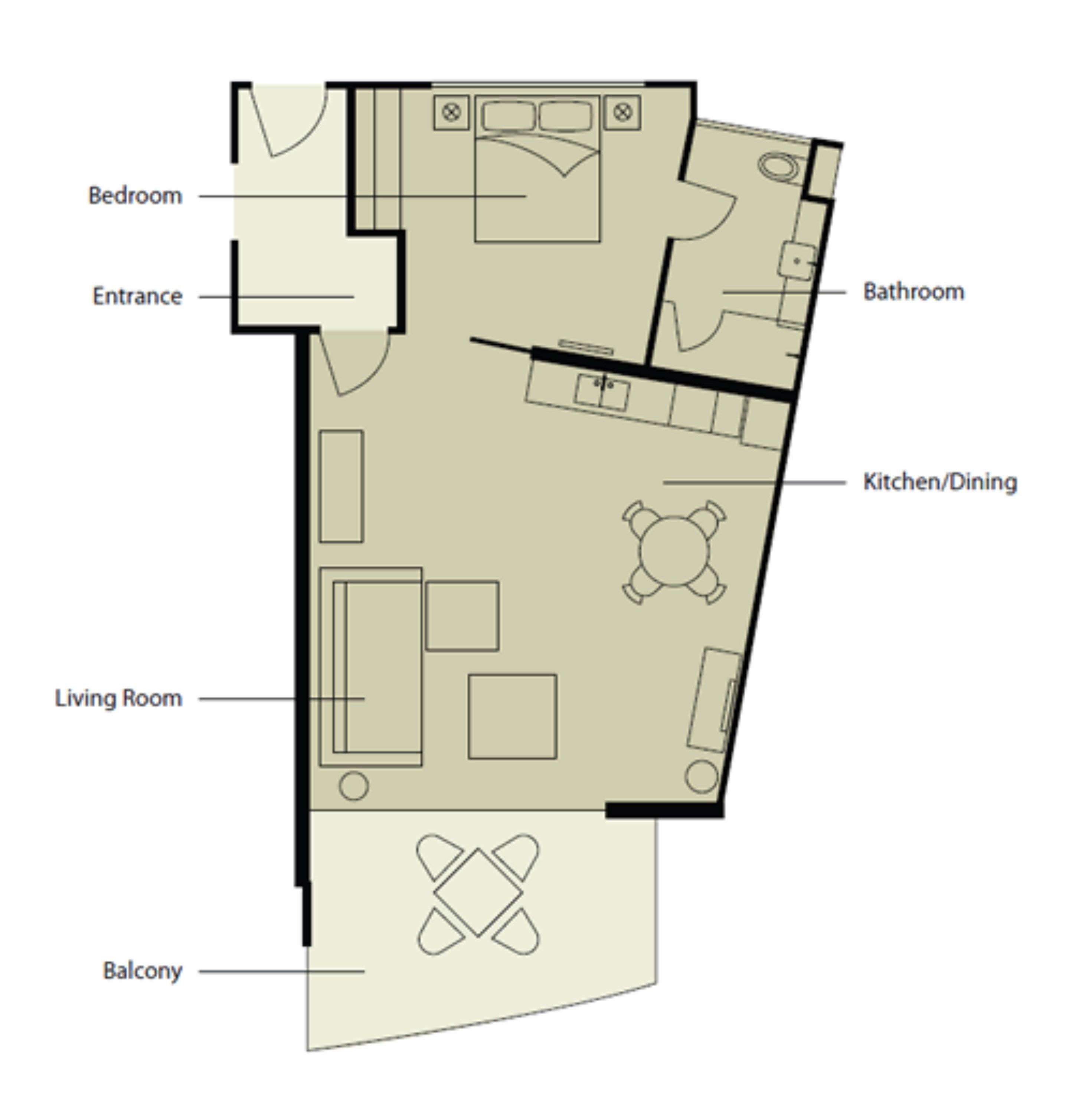 apartment, 1 bedroom | floor plan