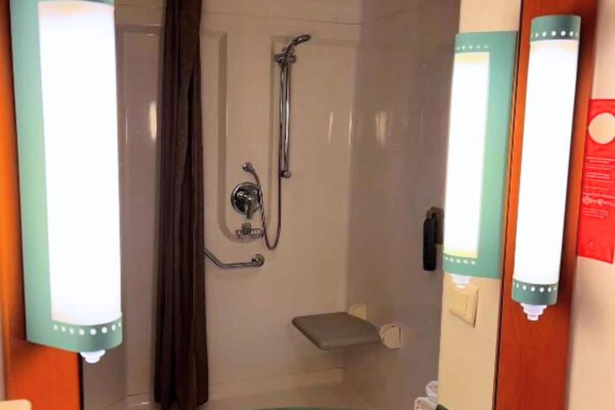 standard room, 1 double bed, accessible | bathroom | shower, eco-friendly toiletries, hair dryer, towels