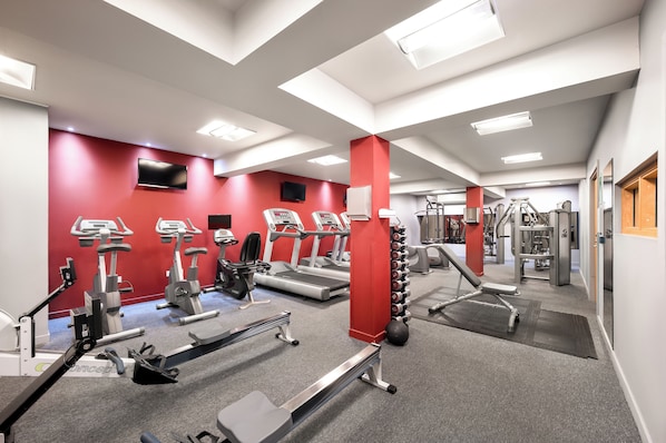 Stay active in our fully equipped gym with treadmills, stationary bikes, and weight machines.