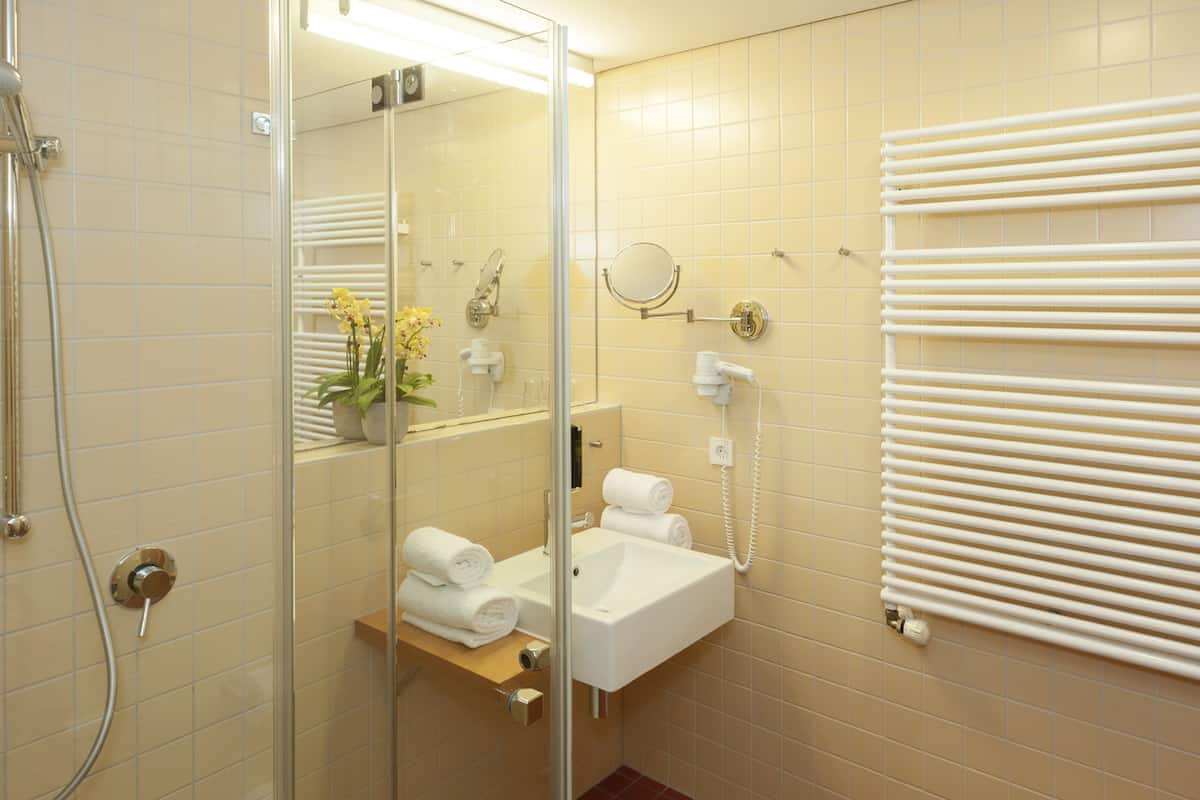 shower, free toiletries, hair dryer, bathrobes