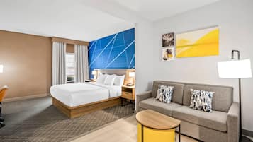 Accessible 1 King Suite | Premium bedding, in-room safe, desk, blackout drapes