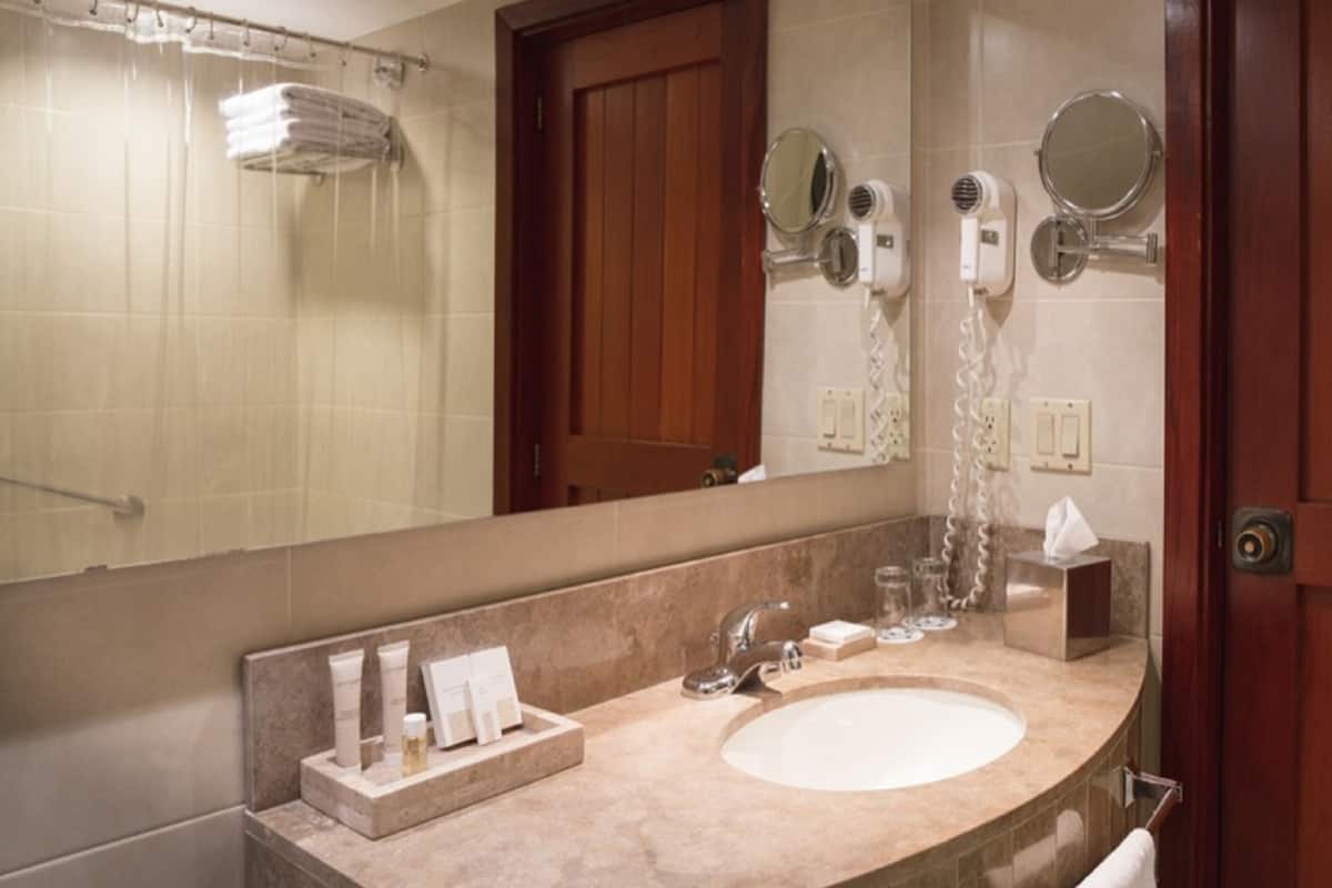 deluxe twin room, 2 single beds, lake view | bathroom | shower, rainfall showerhead, free toiletries, towels