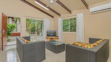 3 Bedroom Garden Villa | Living area | 0-inch TV with satellite channels, ping pong