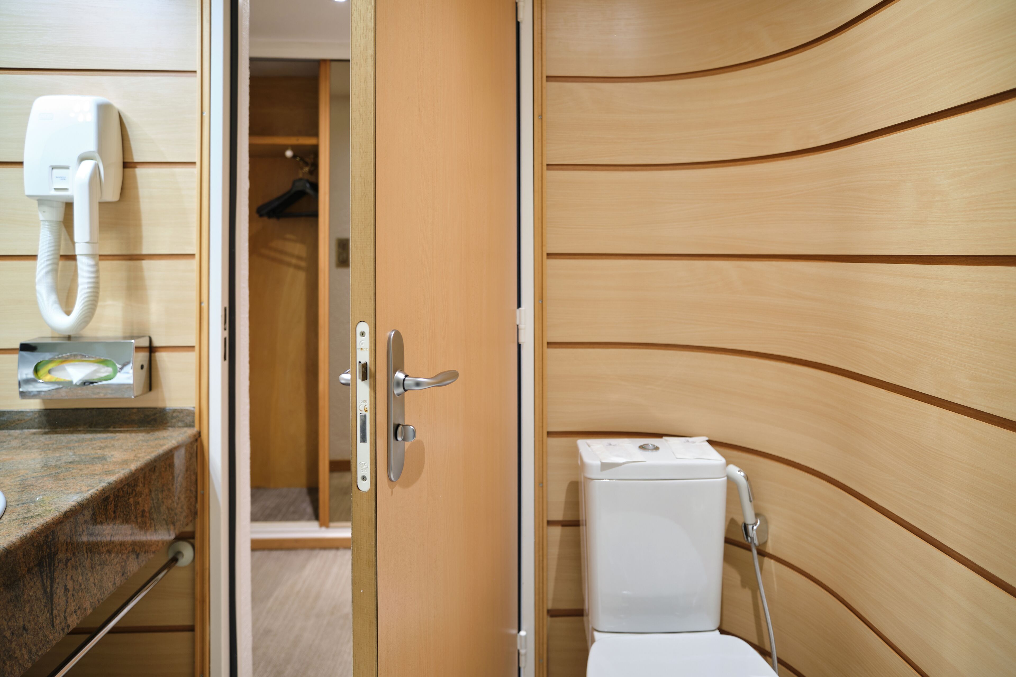 shower, free toiletries, hair dryer, bidet