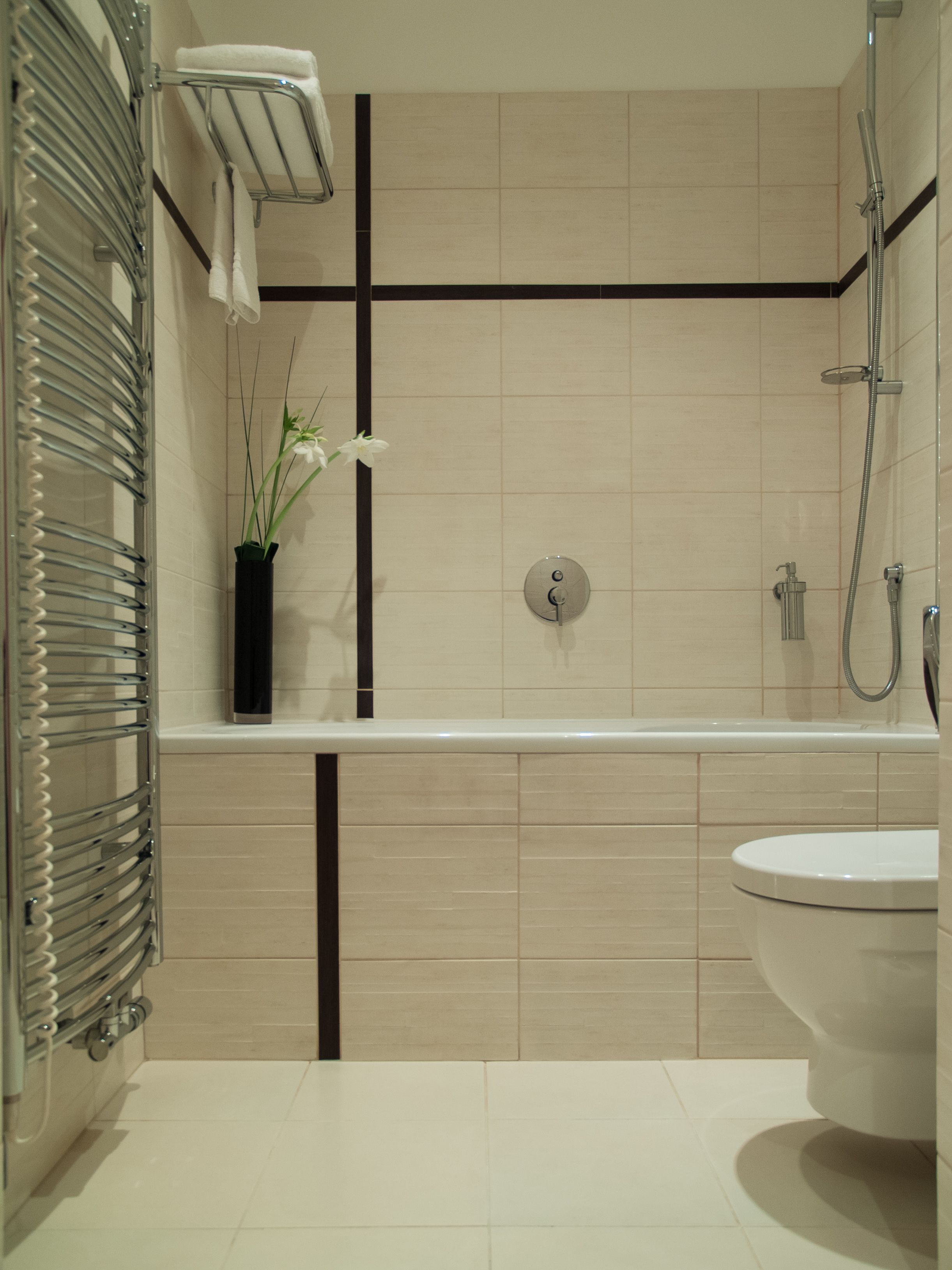 free toiletries, hair dryer, towels