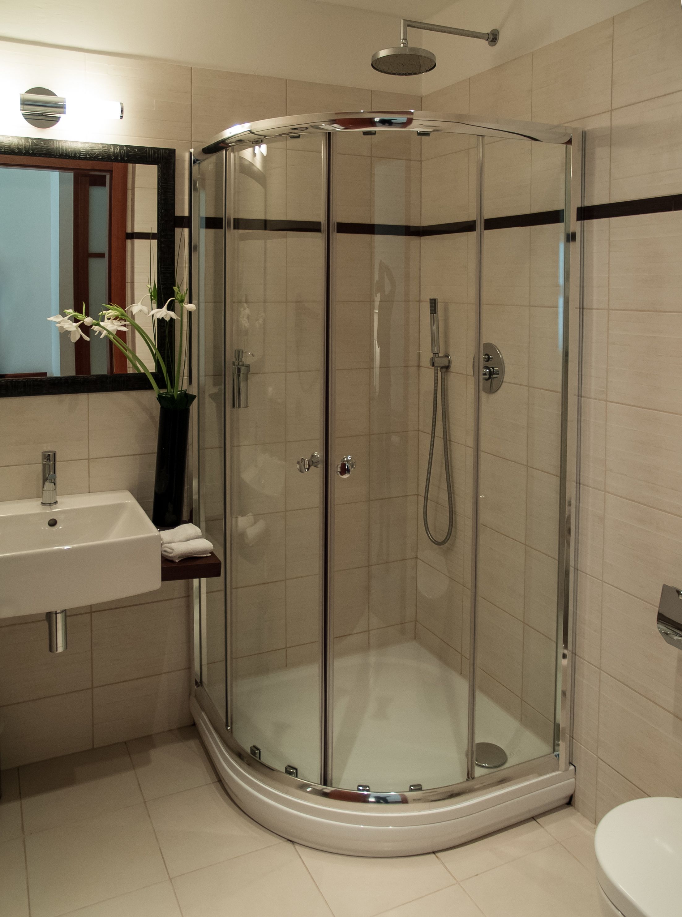 free toiletries, hair dryer, towels