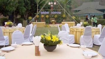 Outdoor banquet area