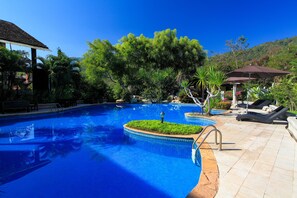 2 outdoor pools, pool umbrellas, sun loungers