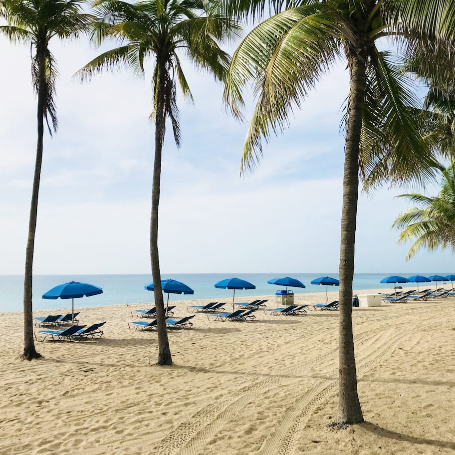 On the beach, beach towels