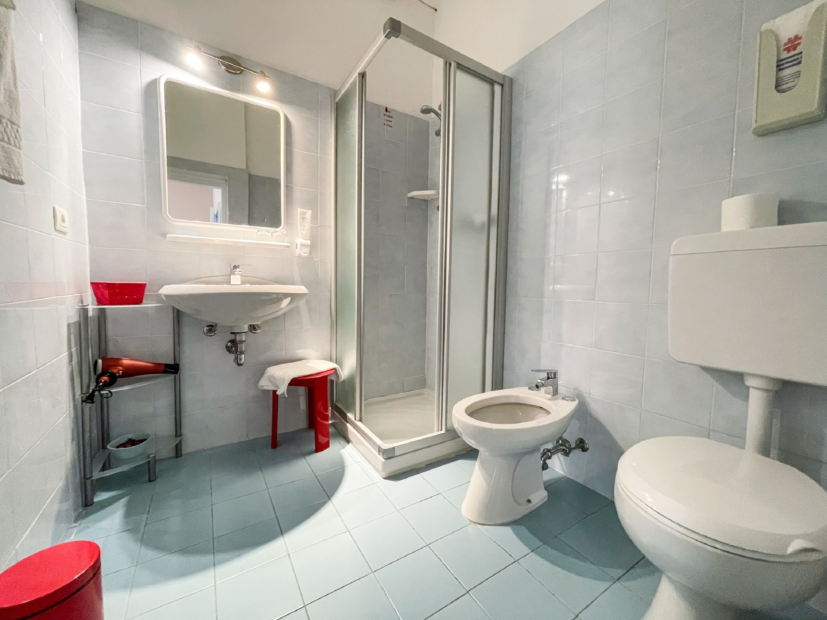 standard double or twin room | bathroom | shower, free toiletries, hair dryer, towels