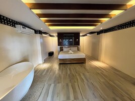 Desk, bed sheets