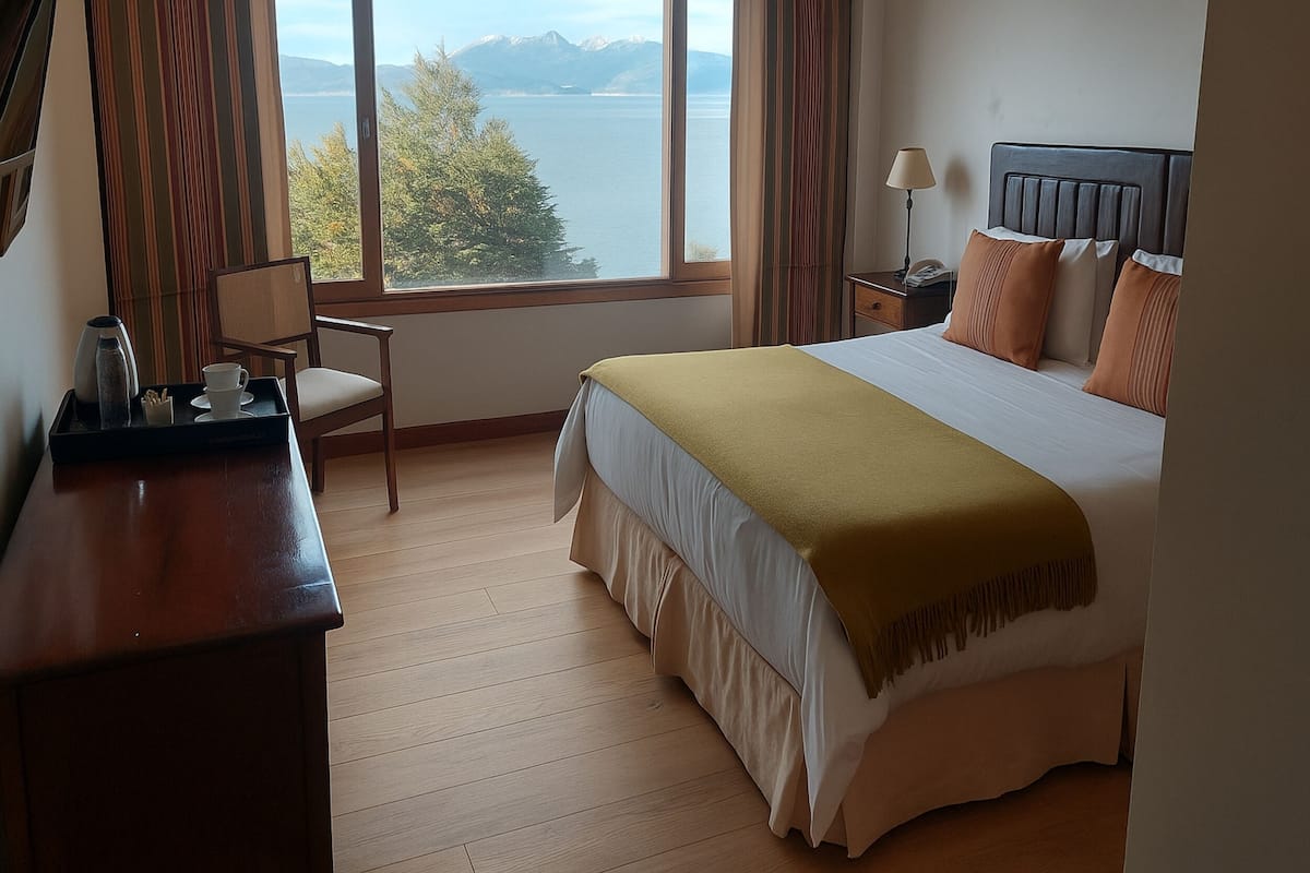 Handicap Vista Canal Beagle | Ropa de cama de alta calidad y minibar 