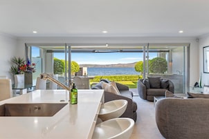 Lake Front Three Bedroom | Private kitchen | Fridge, microwave, oven, stovetop