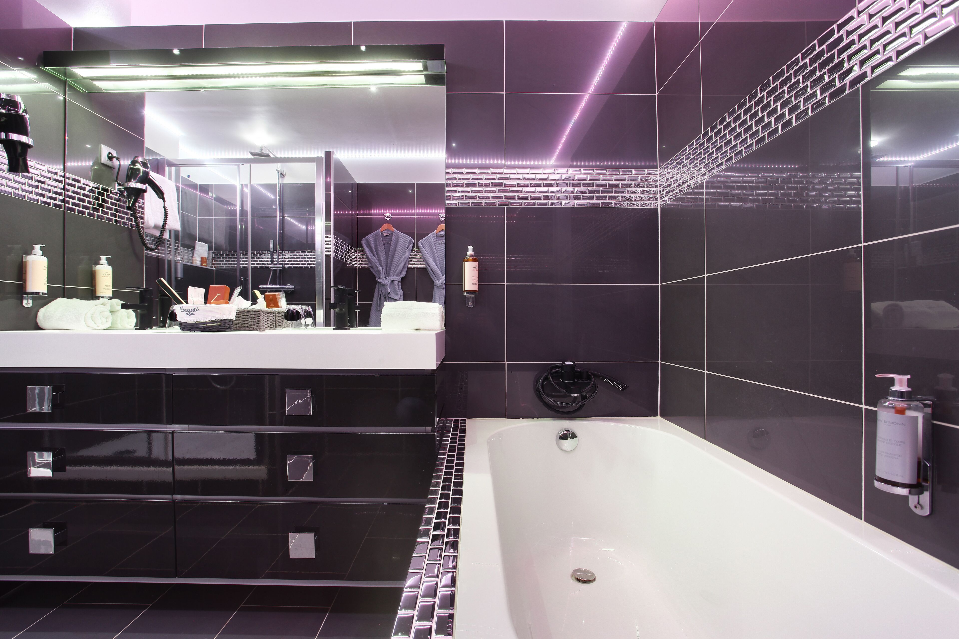 prestige triple room | bathroom | shower, designer toiletries, hair dryer, towels