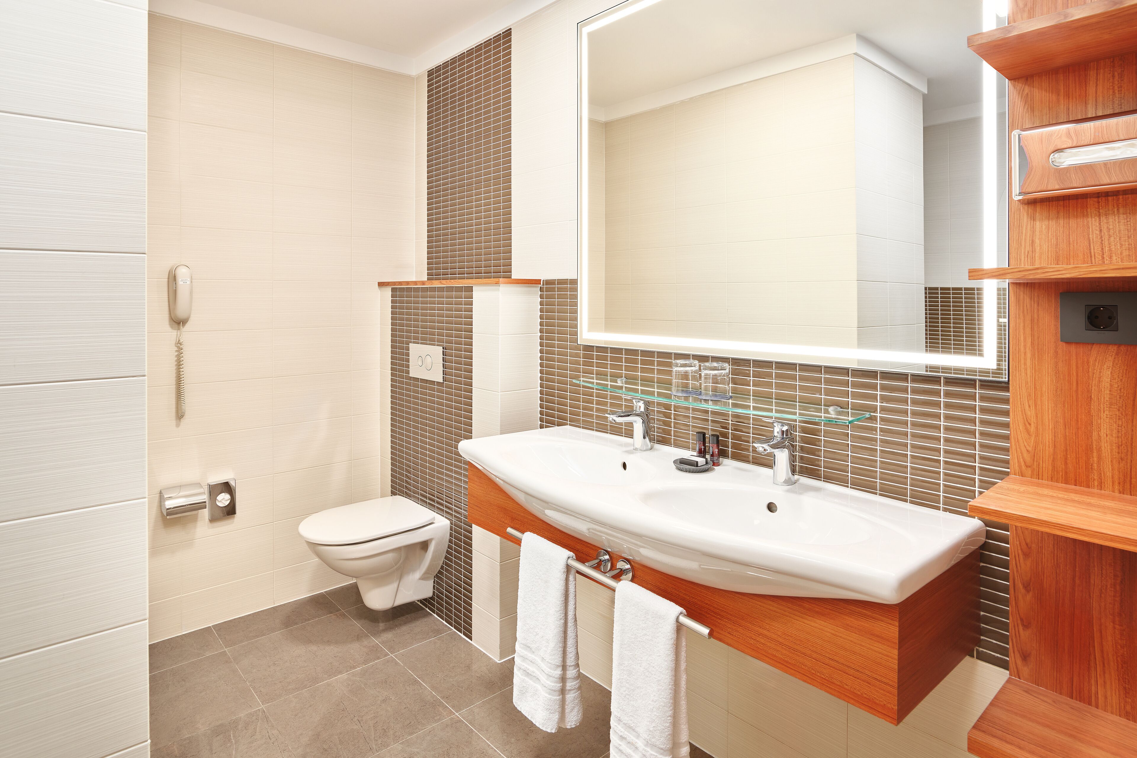 free toiletries, hair dryer, slippers, towels