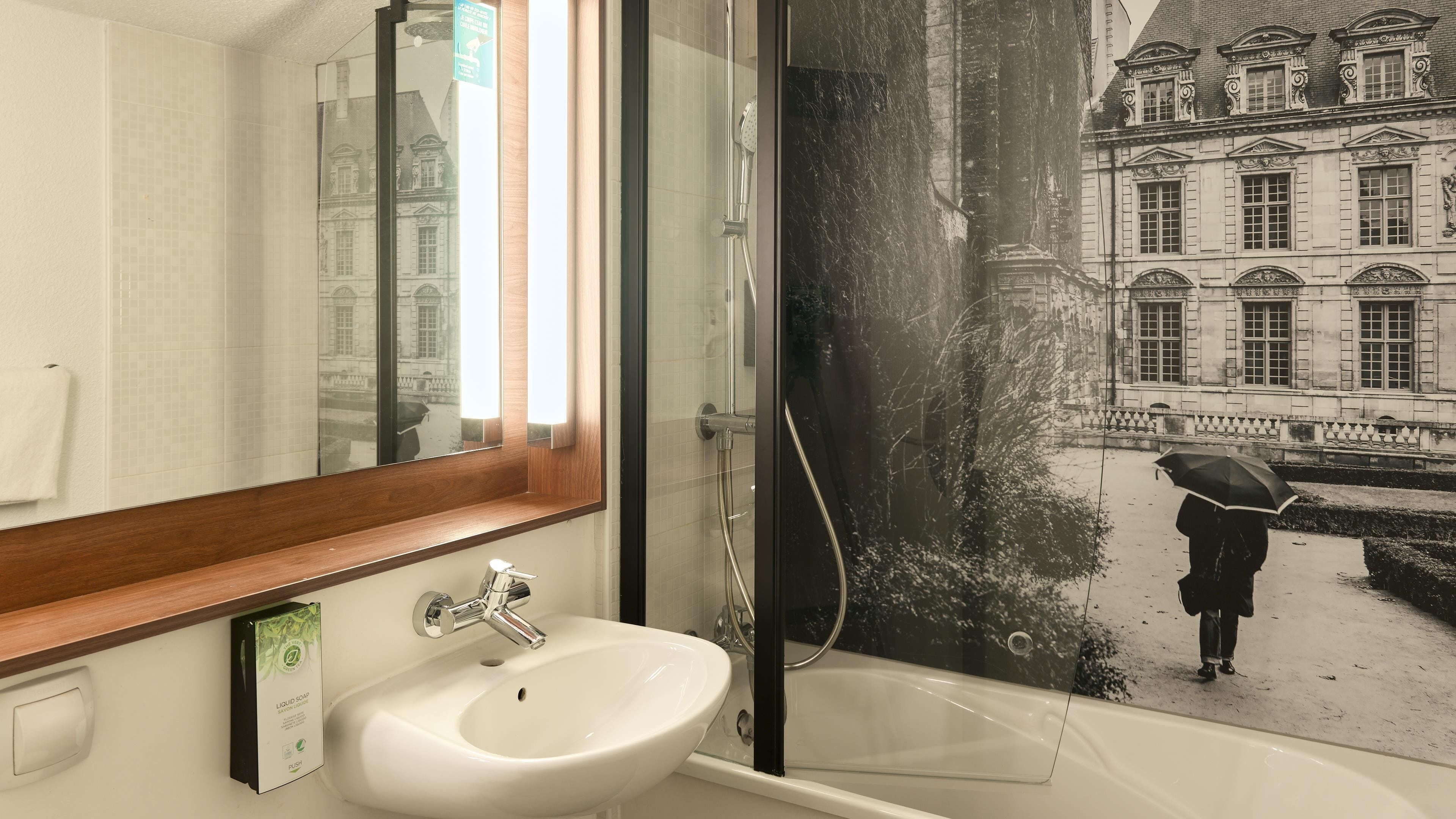 Eco-friendly toiletries, hair dryer, towels