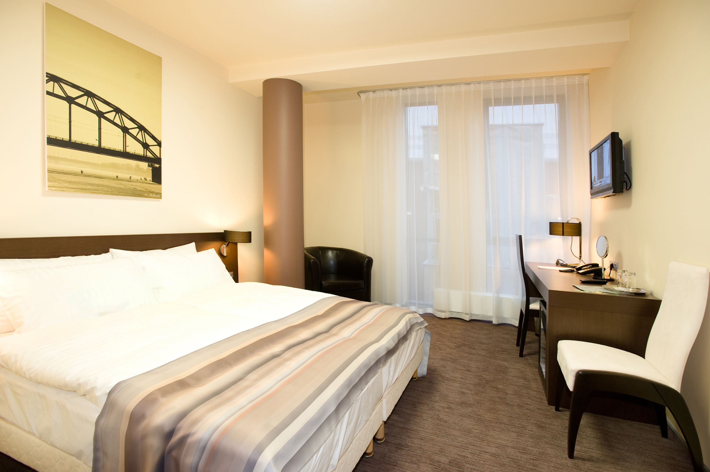 In-room safe, desk, blackout curtains, soundproofing