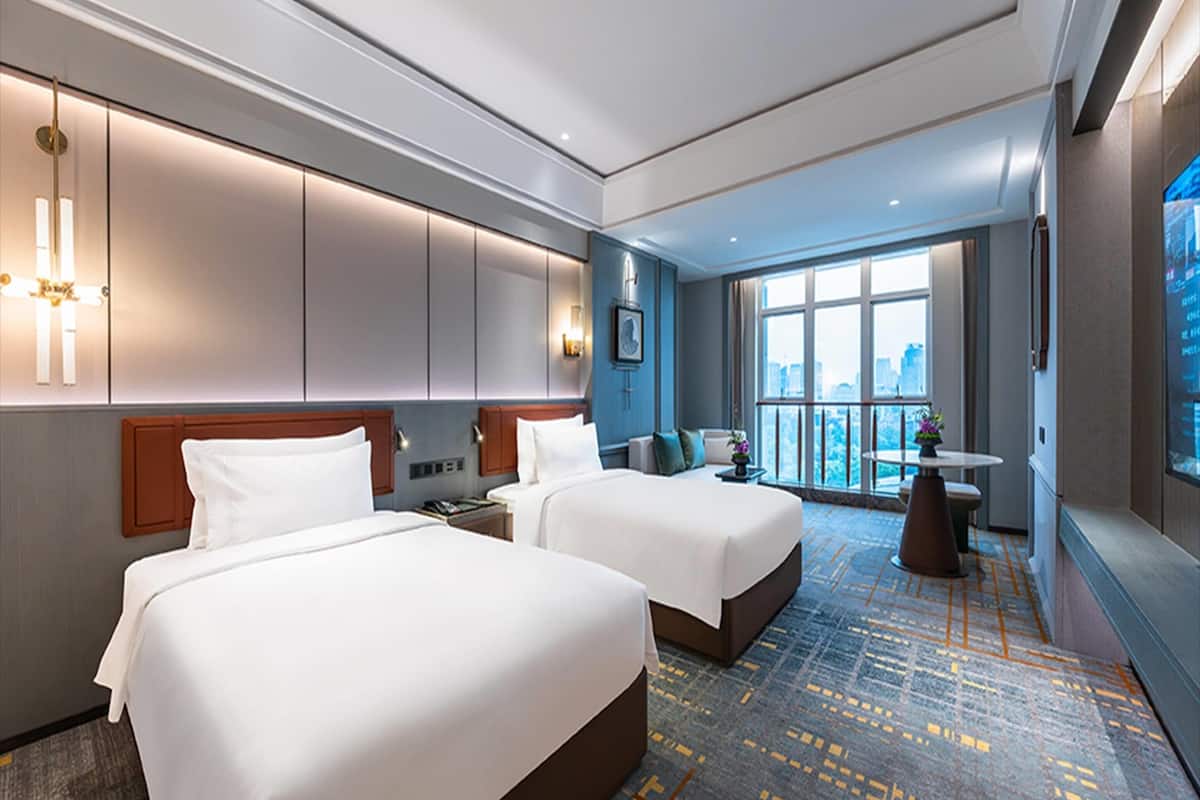 Room, 2 Twin Beds, City View | Minibar, in-room safe, desk, blackout drapes