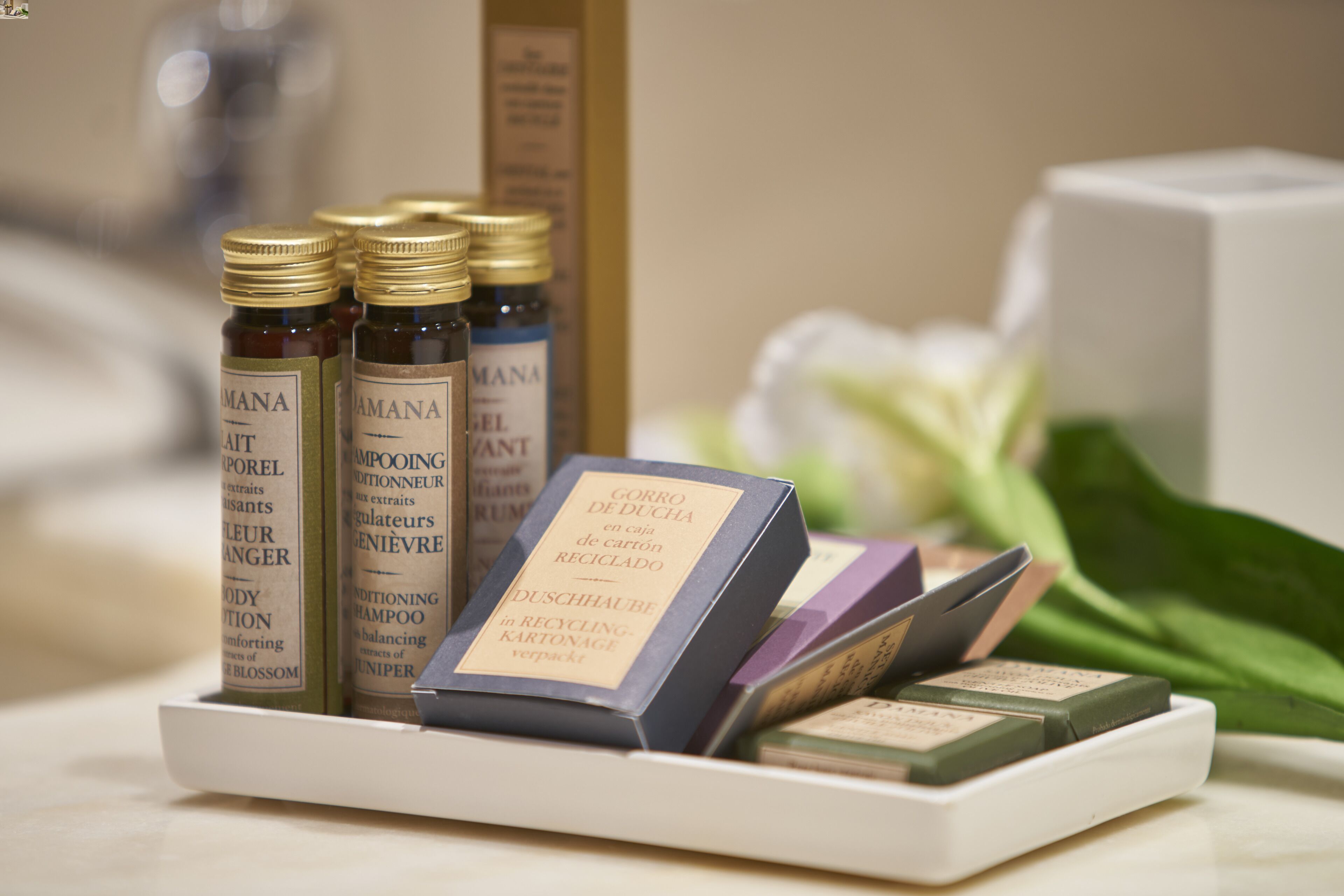 free toiletries, hair dryer, bathrobes, bidet