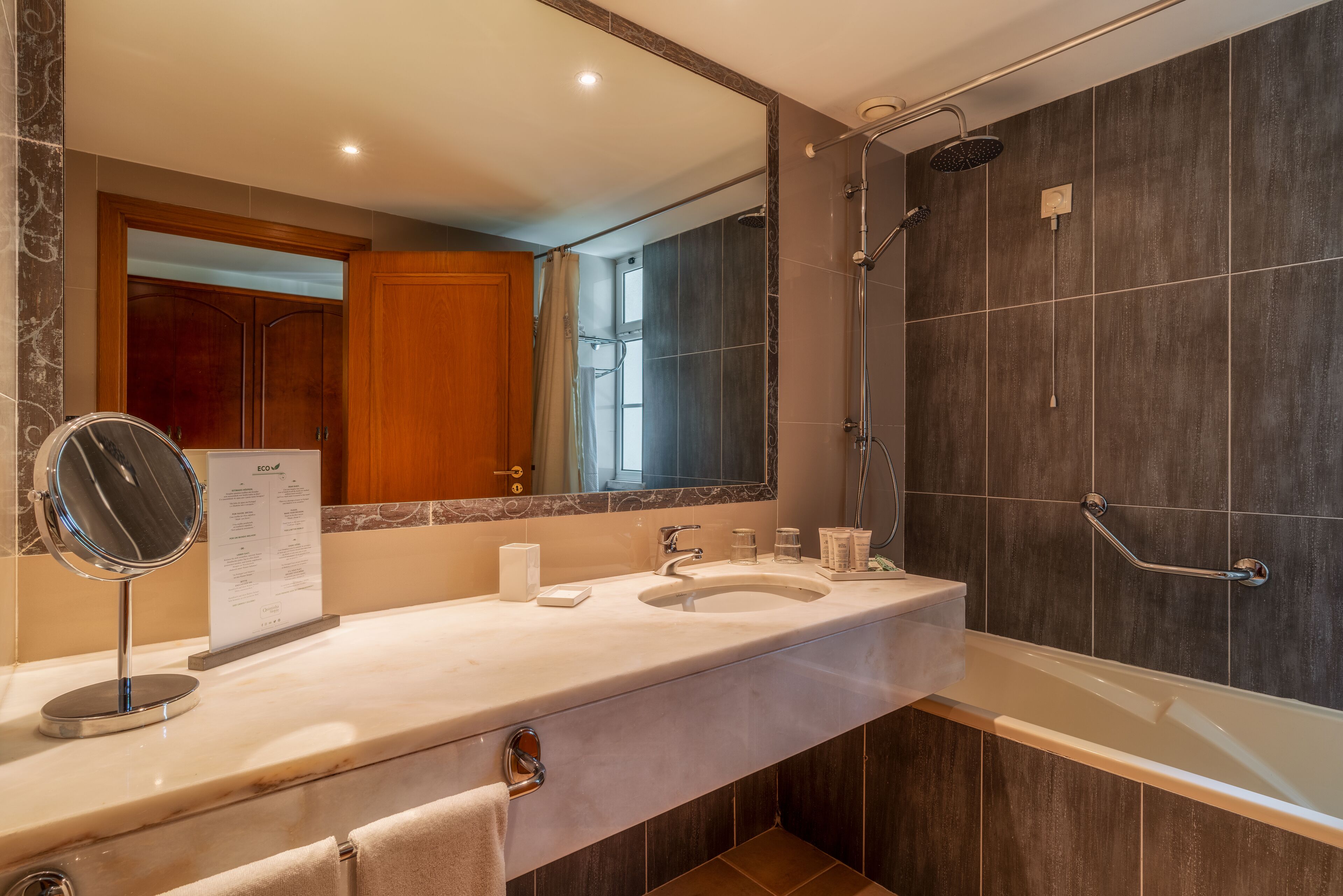 free toiletries, hair dryer, bathrobes, bidet