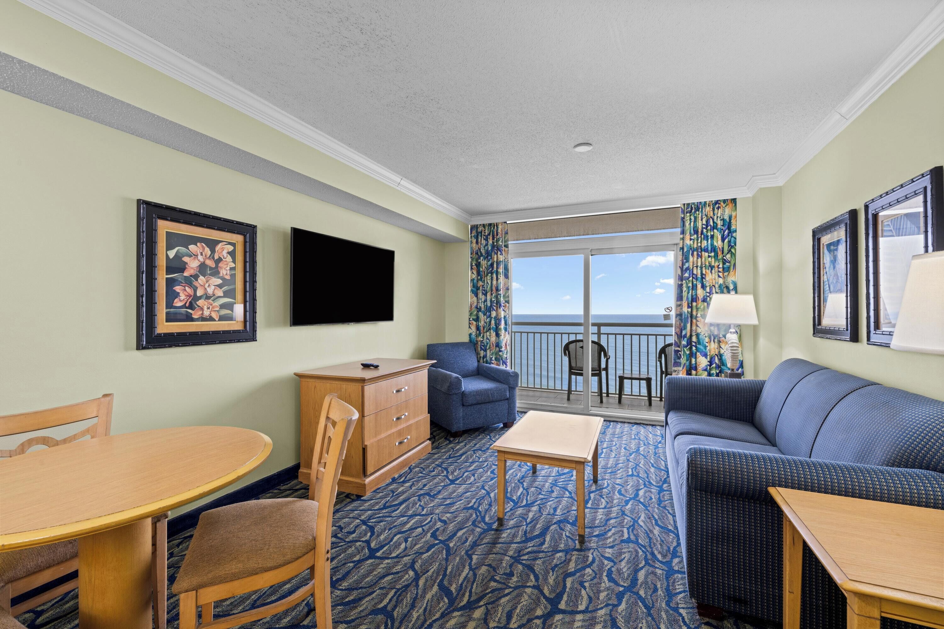 Oceanfront One Bedroom King Suite | Living area | TV