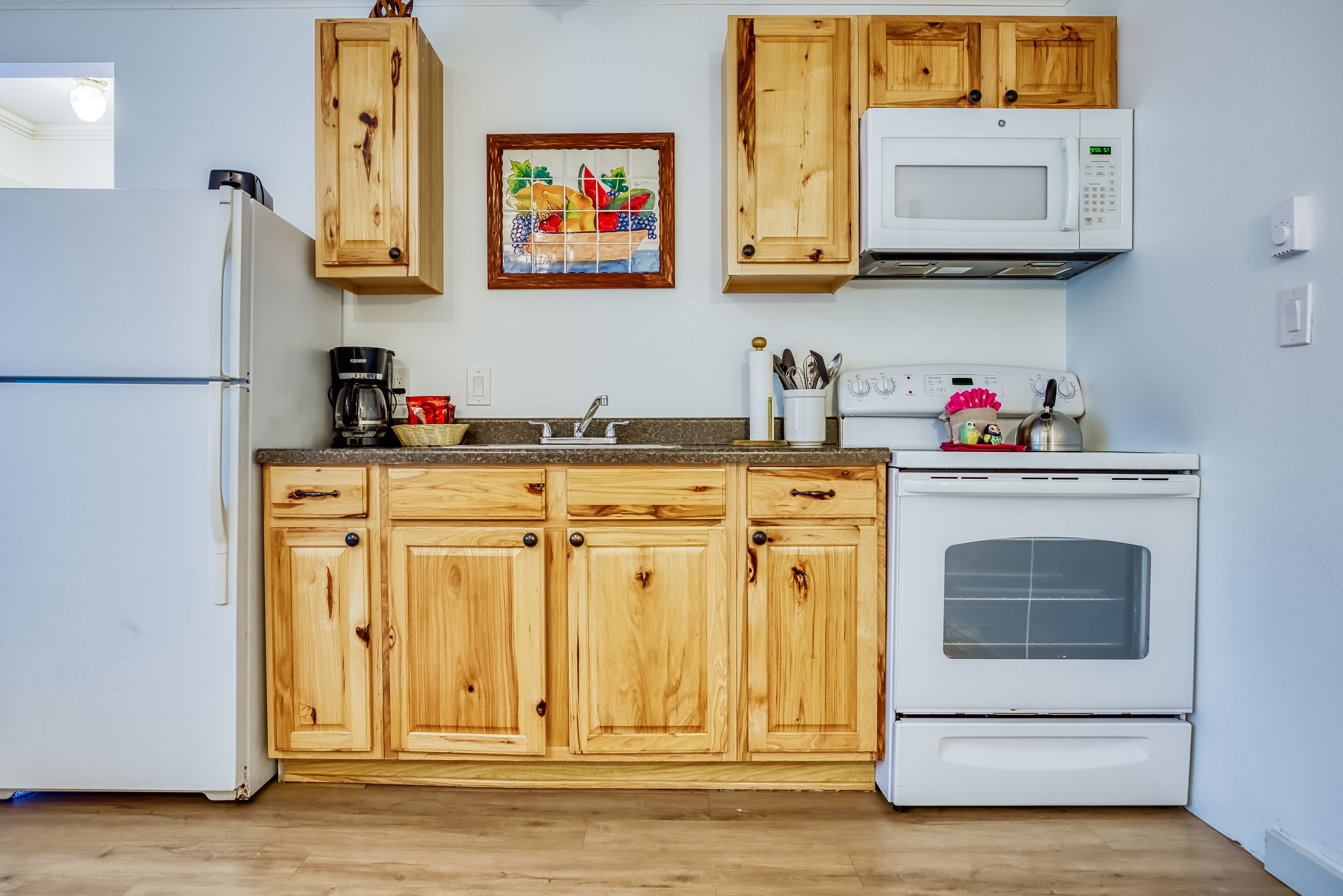 two bedroom suite with kitchen | private kitchen | microwave, coffee/tea maker, toaster, cookware/dishes/utensils