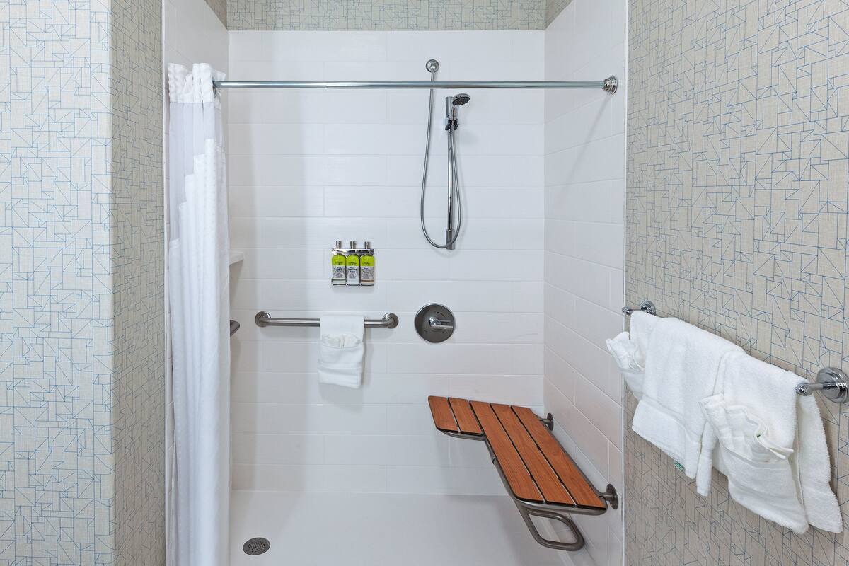 free toiletries, hair dryer, towels, soap