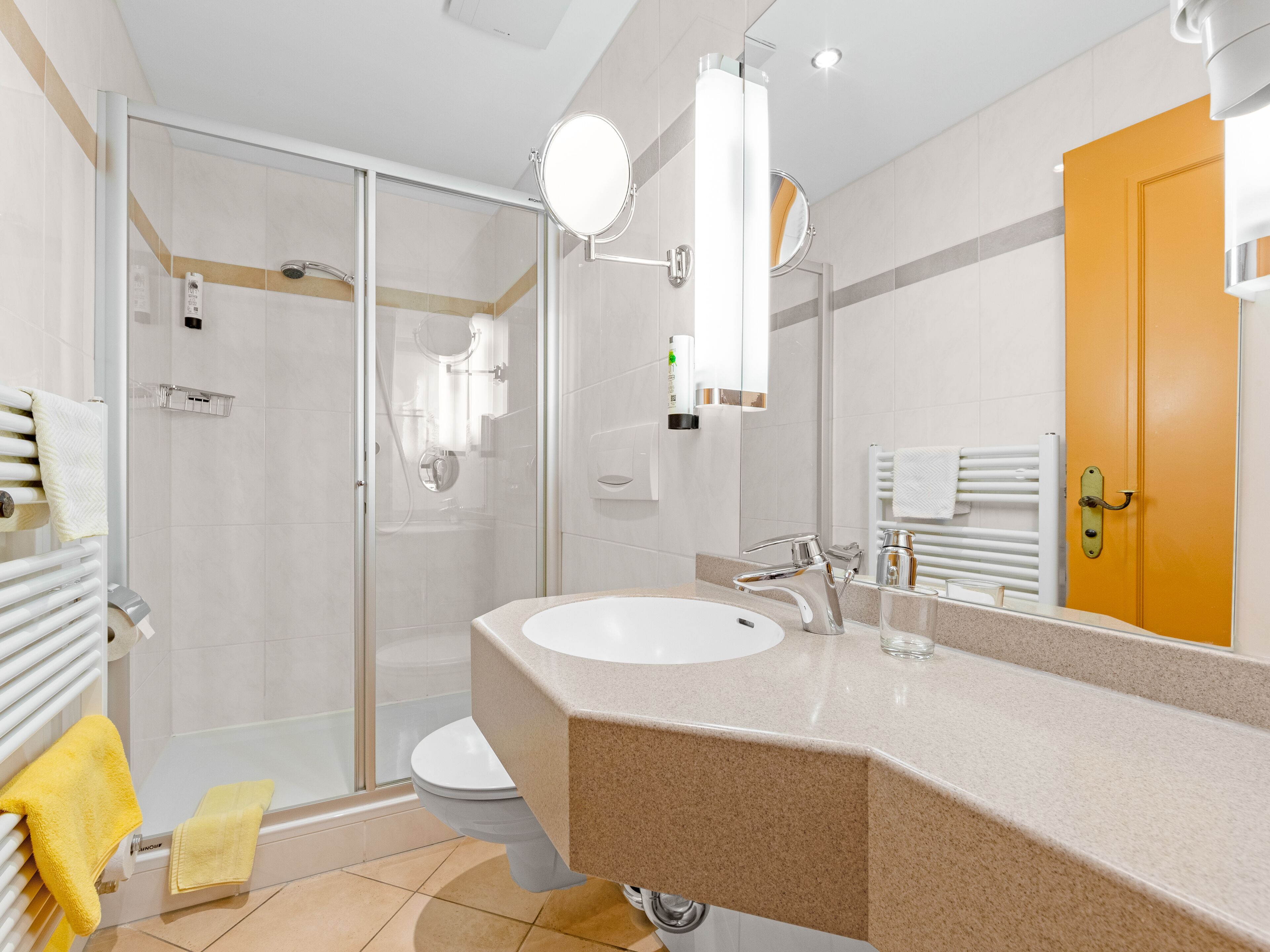 single room with balcony | bathroom | free toiletries, hair dryer, towels