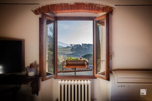 Vue sur la campagne depuis l’hébergement