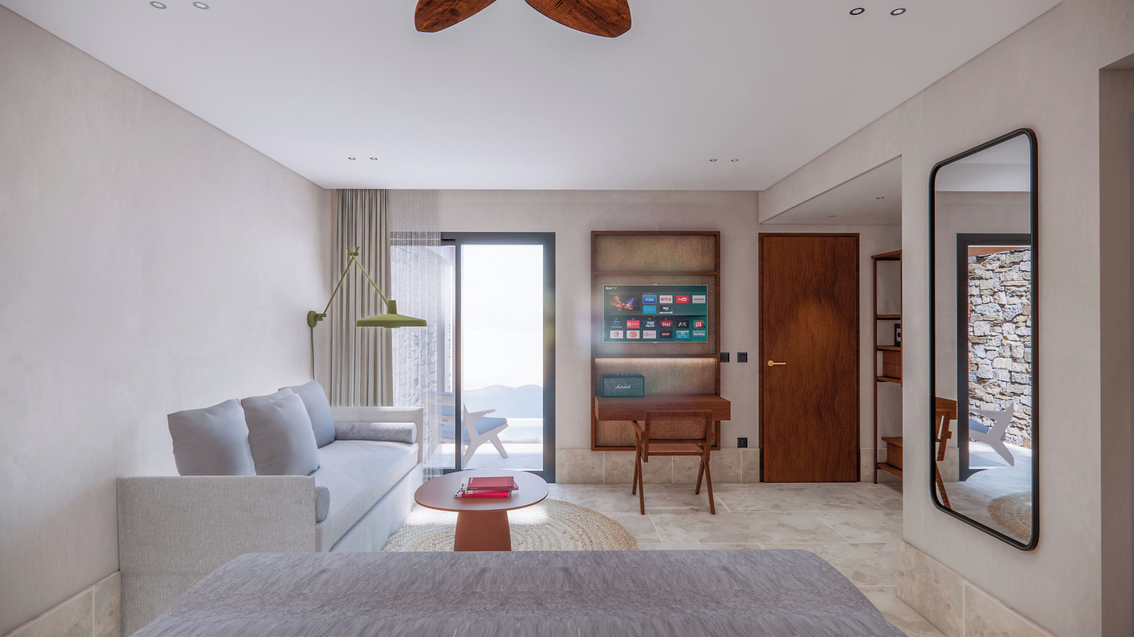 3 bedrooms, minibar, desk, blackout curtains